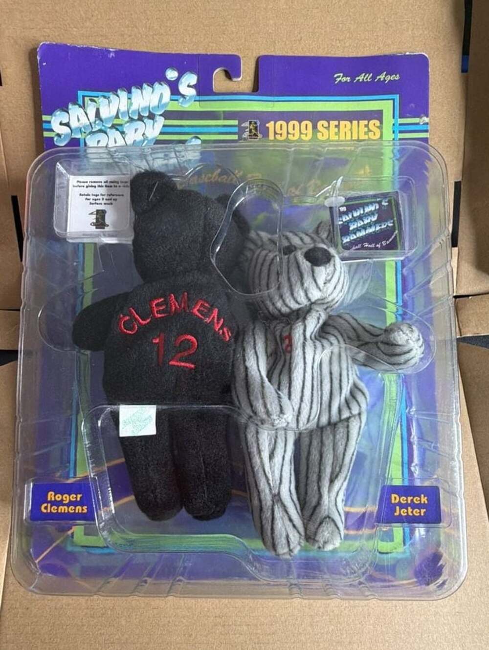 Salvinos Baby Bammers 1999 Series Beanie Bears Roger Clemens & Derek Jeter